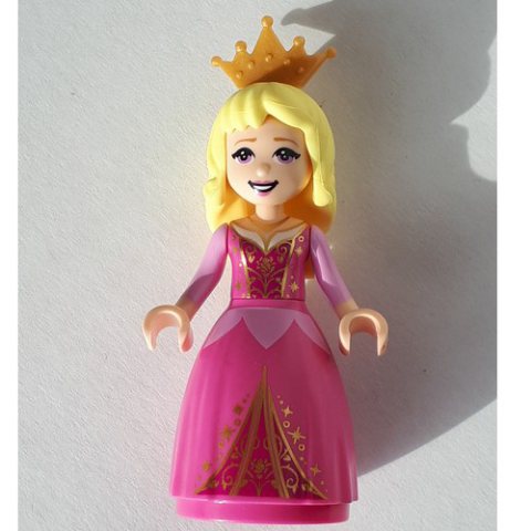 Minifigurka LEGO Aurora - Dark Pink Gown, Crown