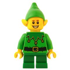 Minifigurka LEGO Elf - Bright Green Torso, Green legs, Bright Green Hat, Broad Smile
