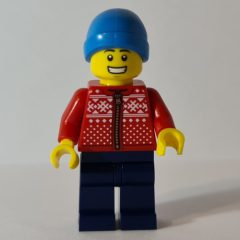 Minifigurka LEGO Red Torso, Dark Blue Legs, Dark Azure Cap
