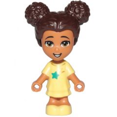 Minifigurka LEGO Liz - Microdoll, Bright Light Yellow Dress, Dark Brown Hair