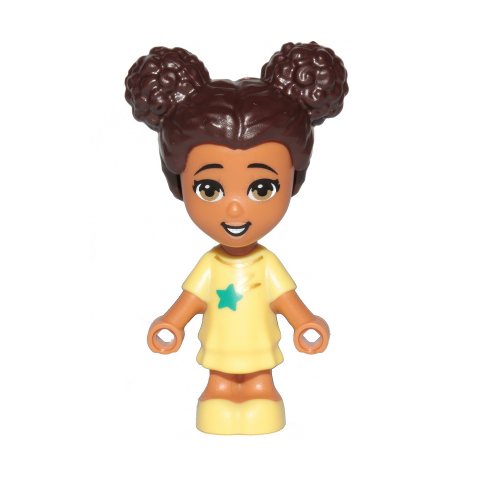 Minifigurka LEGO Liz - Microdoll, Bright Light Yellow Dress, Dark Brown Hair