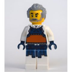 Minifigurka LEGO Man, Kendo Armor, Light Bluish Gray Hair and Beard