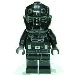 Minifigurka LEGO TIE Pilot, Printed Legs, Two Silver Stripes on Helmet, Silver Belt Pouches, Closed Mouth