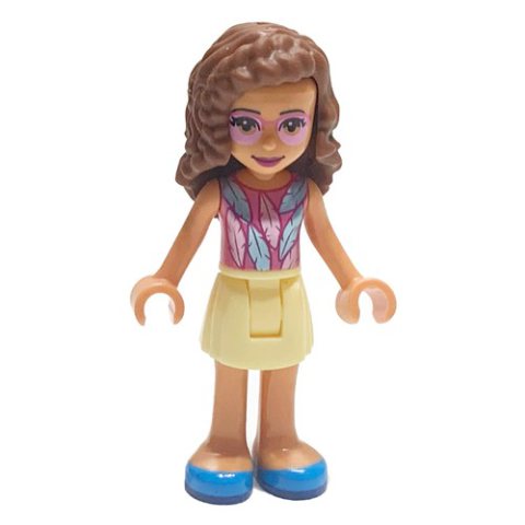 Minifigurka LEGO Olivia - Dark Pink Top, Bright Light Yellow Skirt