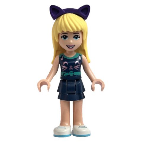 Minifigurka LEGO Stephanie - Dark Turquoise Top, Dark Blue Skirt, Dark Purple Cat Ears