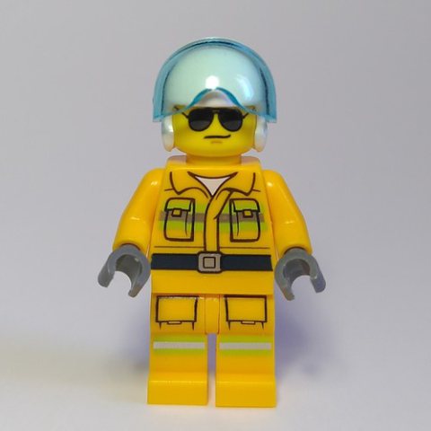 Minifigurka LEGO Pilot - Orange Torso, Orange Legs, White Helmet