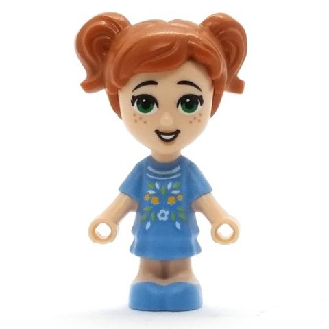 Minifigurka LEGO Ava - Microdoll, Medium Blue Dress, Dark Orange Hair