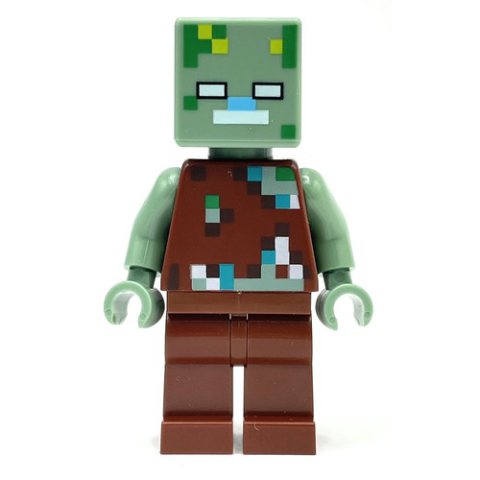 Minifigurka LEGO Zombie, Sand Green Head (Drowned)