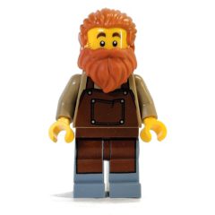 Minifigurka LEGO Blacksmith - Dark Tan Torso, Sand Blue legs, Dark Orange Hair and Beard