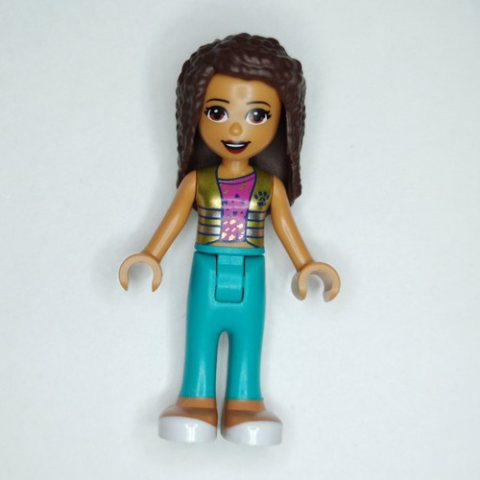 Minifigurka LEGO Andrea - Gold Jacket, Dark Turquoise Pants