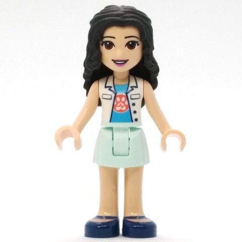 Minifigurka LEGO Emma - White Veterinarian Jacket, Light Aqua Skirt