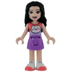 Minifigurka LEGO Emma - Coral Top, Medium Lavender Skirt