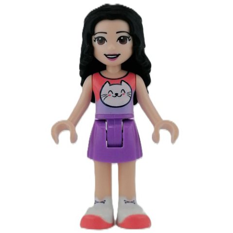 Minifigurka LEGO Emma - Coral Top, Medium Lavender Skirt