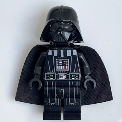 Minifigurka LEGO Darth Vader, White Skin, 50231 Cape, Robe Hem and Stripes on Legs, Plain Arms