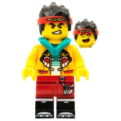 Minifigurka LEGO Monkie Kid, Dark Turquoise Hood, Happy