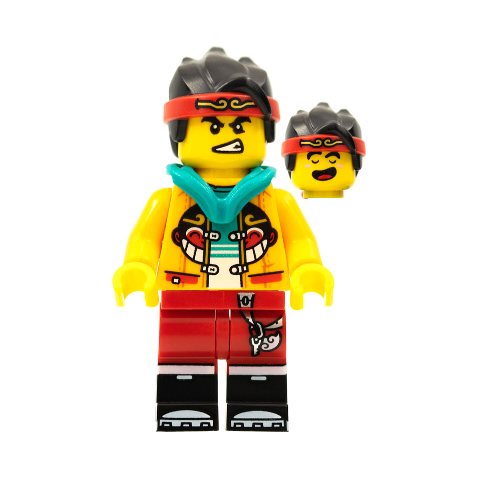 Minifigurka LEGO Monkie Kid, Dark Turquoise Hood, Happy