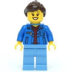 Minifigurka LEGO Blue Torso, Medium Blue Legs, Dark Brown Hair