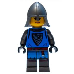 Minifigurka LEGO Black Falcon Castle Guard, Female - Blue Torso, Pearl Dark Grey Legs, Flat Silver helmet