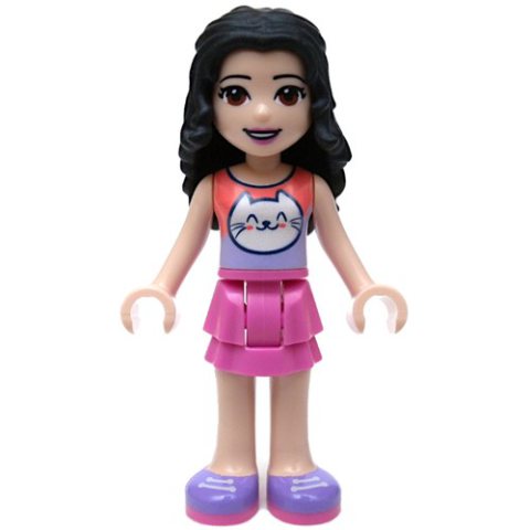 Minifigurka LEGO Emma - Coral Top, Dark Pink Skirt