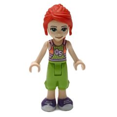 Minifigurka LEGO Mia - Coral/Lime Top, Lime Pants