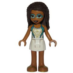 Minifigurka LEGO Andrea - White/Dark Turquoise Top, White Skirt