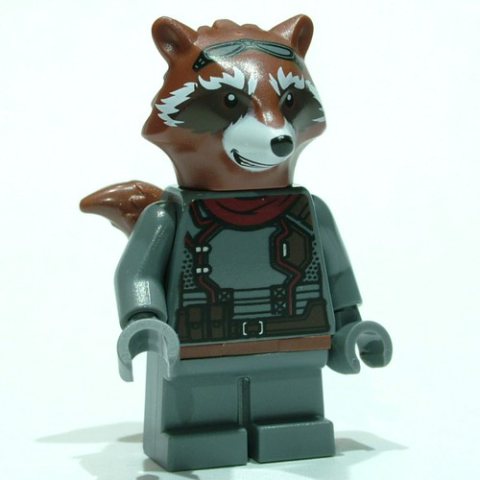 Minifigurka LEGO Rocket Raccoon, Dark Bluish Gray Outfit