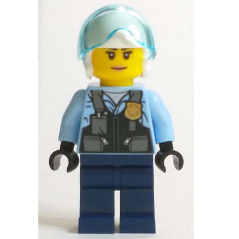 Minifigurka LEGO Policewoman, Helicopter Pilot, Bright Light Blue Shirt, Helicopter Pilot