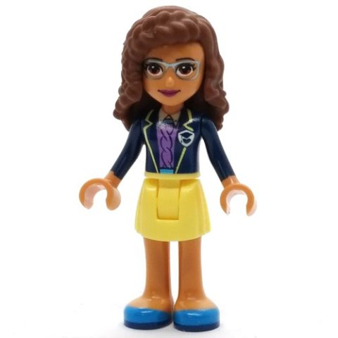 Minifigurka LEGO Olivia - Dark Blue Jacket, Bright Light Yellow Skirt
