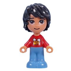 Minifigurka LEGO Kevin, Microdoll, Red Shirt, Blue Pants, Black Hair