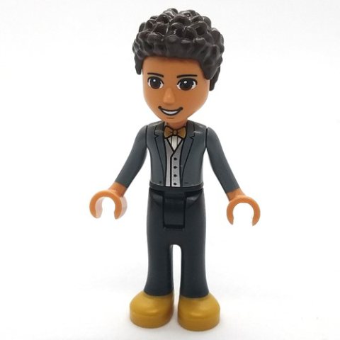 Minifigurka LEGO River - Dark Bluish Grey Jacket, Black Pants, Dark Brown Hair