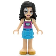 Minifigurka LEGO Emma - Dark Pink Top, Dark Azure Skirt, Face Paint