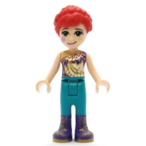 Minifigurka LEGO Mia - Gold/Dark Purple Top, Dark Turquoise Pants, Face Paint