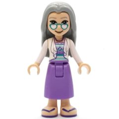 Minifigurka LEGO Nora - White Top,  Medium Lavender Dress, Light Bluish Grey Hair