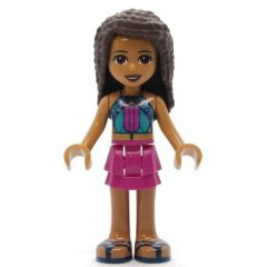 Minifigurka LEGO Andrea - Dark Blue Top, Magenta Skirt