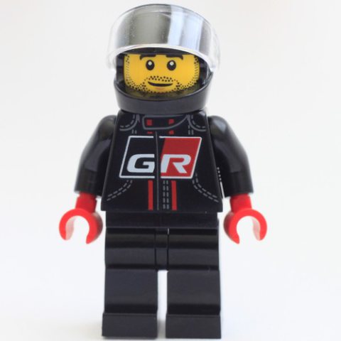 Minifigurka LEGO Racer Driver - GR Black Torso/Legs, Black Helmet