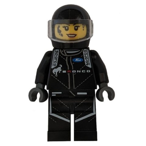 Minifigurka LEGO Race Driver - Black Torso, Black Legs, Black Helmet
