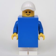 Minifigurka LEGO Brick Suit Boy - Blue 2 x 3 Tile, White Cap