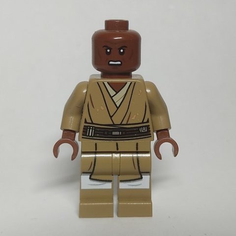 Minifigurka LEGO Mace Windu, Dark Tan Printed Legs, Open Mouth