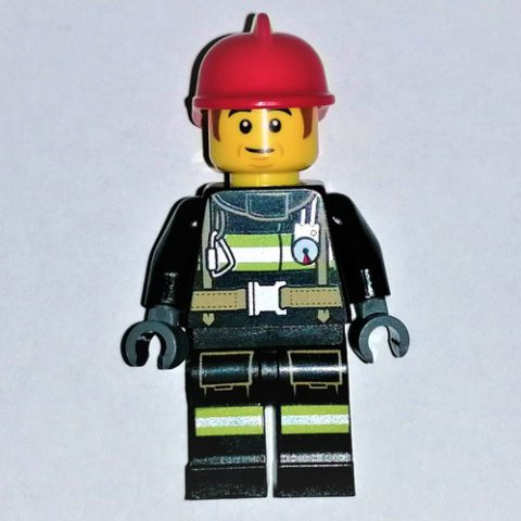 Minifigurka LEGO Bob, Black Firesuit, Red Helmet