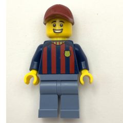 Minifigurka LEGO FC Barcelona Fan - Sand Blue Legs, Dark Red Cap