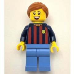 Minifigurka LEGO FC Barcelona Fan - Medium Blue Legs, Dark Orange Hair