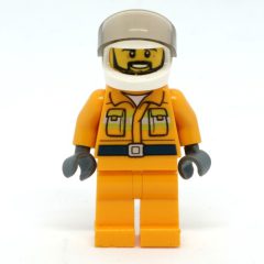 Minifigurka LEGO Firefighter, Pilot - Orange Torso, Orange Legs, White Helmet