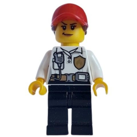 Minifigurka LEGO Fire Fighter - White Torso, Black Legs, Red Cap