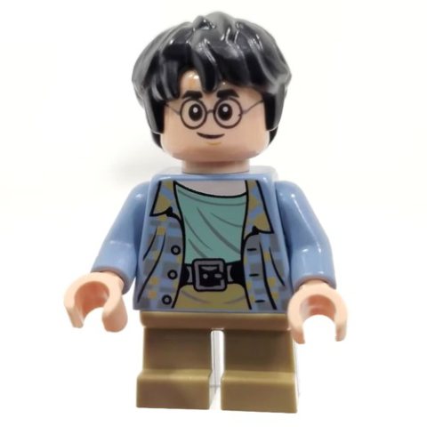 Minifigurka LEGO Harry Potter, Sand Blue Shirt, Short Dark Tan Legs, Scared