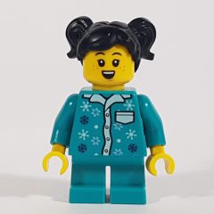 Minifigurka LEGO Girl, Dark Turquoise Pajamas