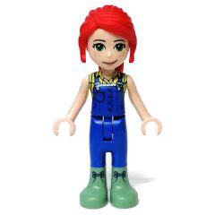 Minifigurka LEGO Mia - Bright Light Yellow Shirt, Blue Overalls, Sand Green Boots