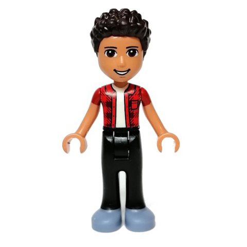Minifigurka LEGO River - Red Jacket, Black Pants, Dark Brown Hair