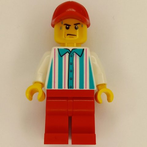 Minifigurka LEGO Hot Dog Vender, Red Legs and Cap