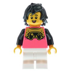 Minifigurka LEGO Boy, Coral Jacket, Medium White Legs,