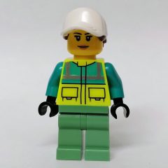 Minifigurka LEGO Ambulance Driver, Vibrant Yellow Safety Vest, White Cap